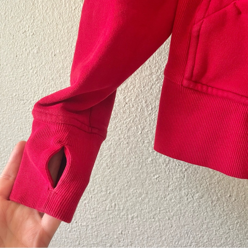 Lululemon Scuba Hoodie Sweater Light Cotton Fleece Womens Size 6 Red Zip Up Cozy - Picture 10 of 16